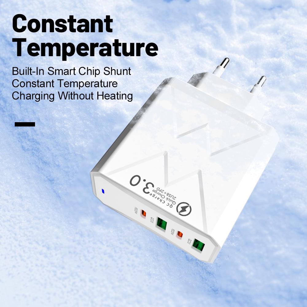 65W PD Fast Charger QC3.0, Compatible with Phones and Tablets, EU Standard.
