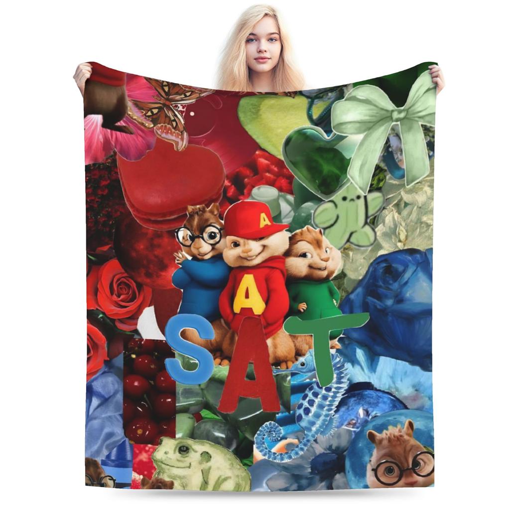 Super měkká deka Alvin a Chipmunkové Prémiový flanelový fleece Lehká přikrývka Teplé plyšové deky pro všechna roční období