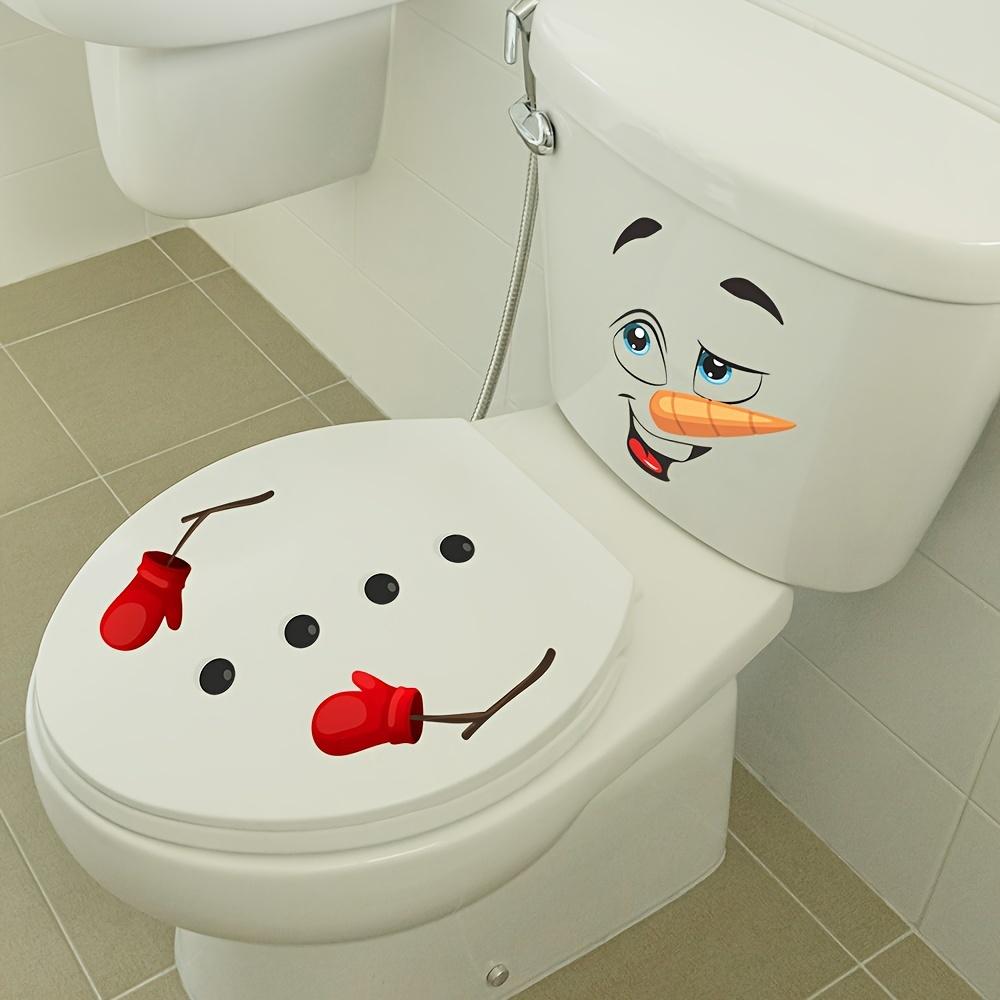 1pc Christmas Snowman Toilet Lid Decal - Waterproof, Self-Adhesive PVC Bathroom Sticker for Holiday Decor, Best for Christmas