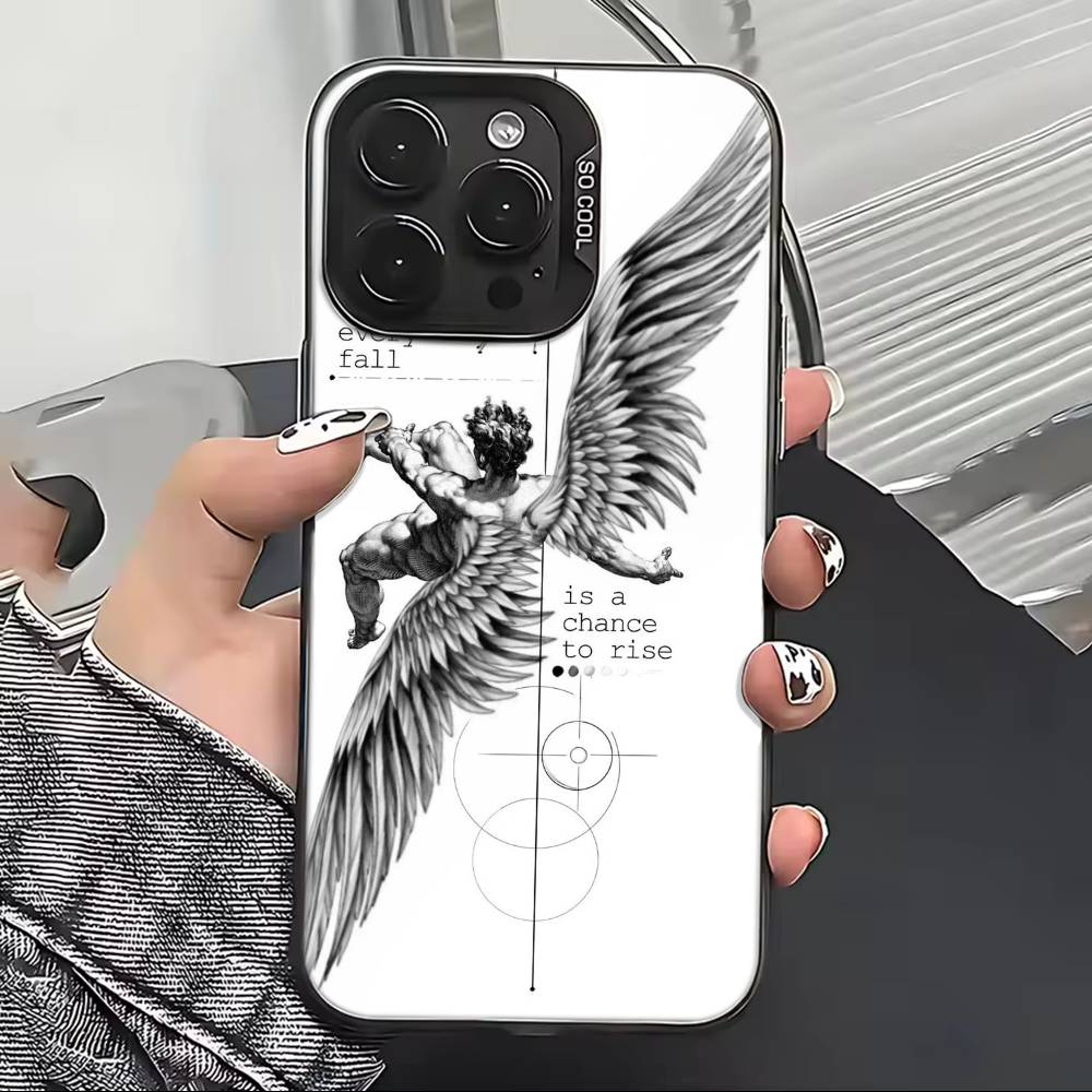 

Middle Ages Retro Angel Phone Case For iPhone 17,16,15,14,13,12,11 Plus,Pro Max,XS,Colorful Silver Black Cover iPhone16e