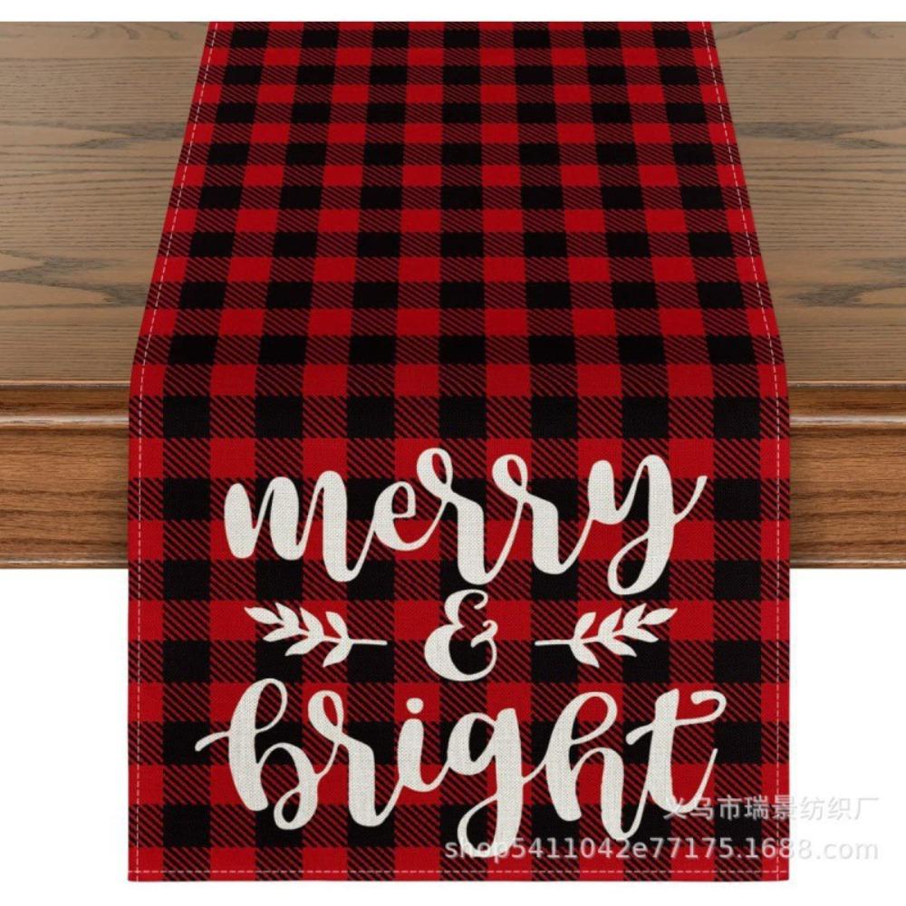 Festlicher Tischläufer Weihnachtsdekoration Bedruckter Leinen Tischset Kleine Esstischdecke