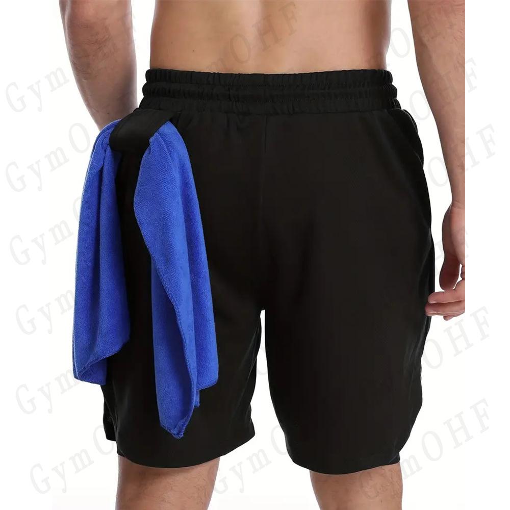 Men's Anime Double-Layer Quick-Dry Shorts & Tee Set for Outdoor Running & Fitness