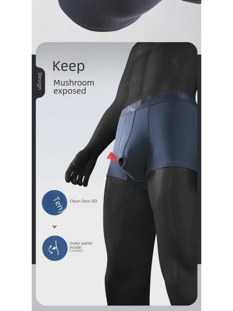 Maoren Men's Foreskin Separation Boxers with Bullet Resistance and Scrotum Support