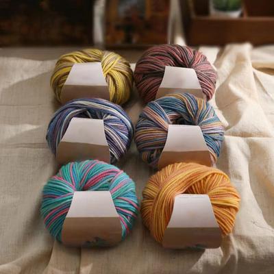 50g/ball Oil Painting Dyed Wool Hand Knitted Thread For Hand Knitting Knitted Sweater Scarf Hat Doll