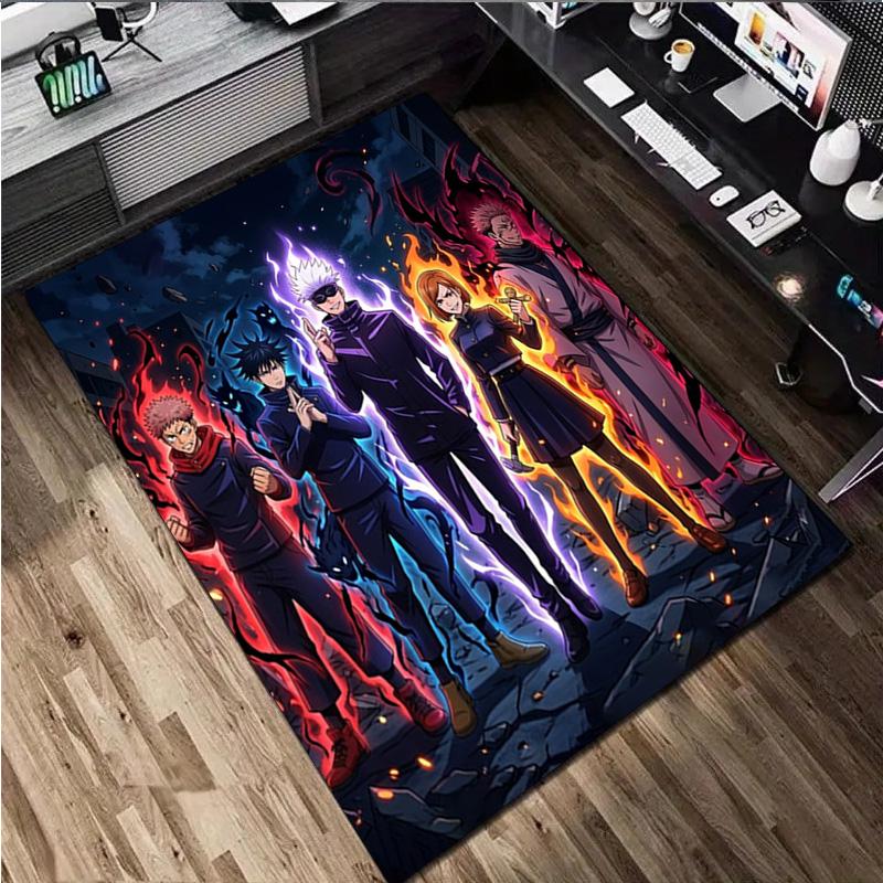 Jujutsu Kaisen Characters Home Carpet Office Decorative Carpet For Living Room Bedroom Door Mat Floor Rug Computer Chair Area Rug
