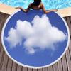 Sky Cloud Print Round Beach Towel, Microfiber Sand Free Quick Dry Circle Bath Towel Absorbent Tropical Meditation Rug Yoga Mat