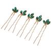 5pcs Vintage Design Wedding Hair Piece Green Rhinestone Hair Jewelry Rhinestone Hair Pin  Bride
