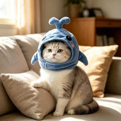 Soft Plush Bee Cat Costume Hat Warm Kitten Cosplay Headgear Small Pet Plush Headwear  Photo Props
