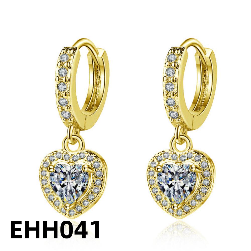 925 Sterling Silver Earrings AAAAA Zircon Heart Shaped Pendant Earrings for Women Elegant Birthday Wedding Party Jewelry Gift