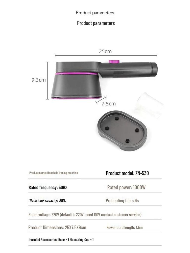 Compact Dual-Use Handheld Garment Steamer & Iron for Dry/Wet Use - Portable Electric Clothes Steamer