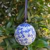 Blauer und weißer Jingdezhen Keramikkugel-Anhänger - Auto- und Weihnachtsdekoration.