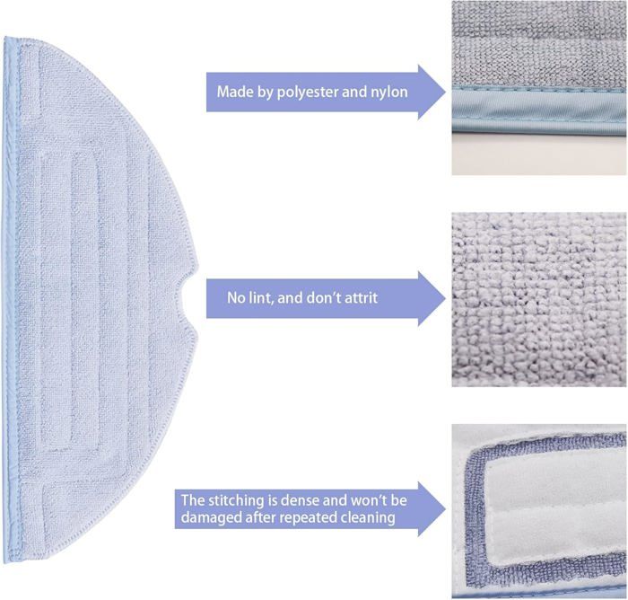 Lot de 8 lingettes microfibre de rechange compatibles Roborock S7/S8/T7 — lavables et réutilisables
