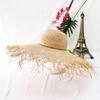 Artisanal Weaving Hat Durabililty Straw Hat Solid Color Straw Hat Gardening Hat for Beach Holidays