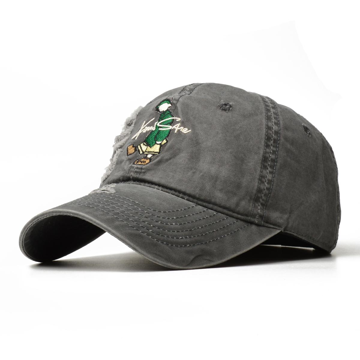 

NORTHWOOD Washed Cotton Letters Baseball Caps for Men Women Hip Hop Caps Sunoutdoor Sunshade Baseball Hats 55-60 cm сірий