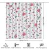 Christmas Candy Cane Santa Hat Printed Shower Curtain for Bathroom Decor Waterproof Fabric with Hooks (White)