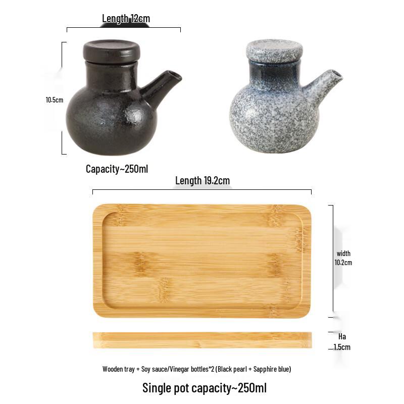 ZISIZ Ceramic Oil & Vinegar Dispenser Set