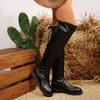 2025 autumn and winter new European and American style sexy and thin but knee knight boots foreign trade large size thick heel boots women
