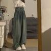 Damen Jeans Herbst/Winter High-Waist Weite Beine - Amerikanischer Retro-Stil, Lockere Passform, Bodenlange Hose