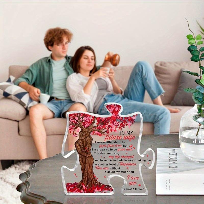 "To My Future Wife" Puzzle Plaque - Romantic Acrylic Gift with Photography Utility