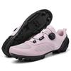 Chaussures de Vélo VTT Femme Chaussures à Pédales Plates Chaussures de Vélo Baskets de Vélo de Route Vitesse Chaussure à Crampons Spd avec Chaussure de Vélo de Montagne rose