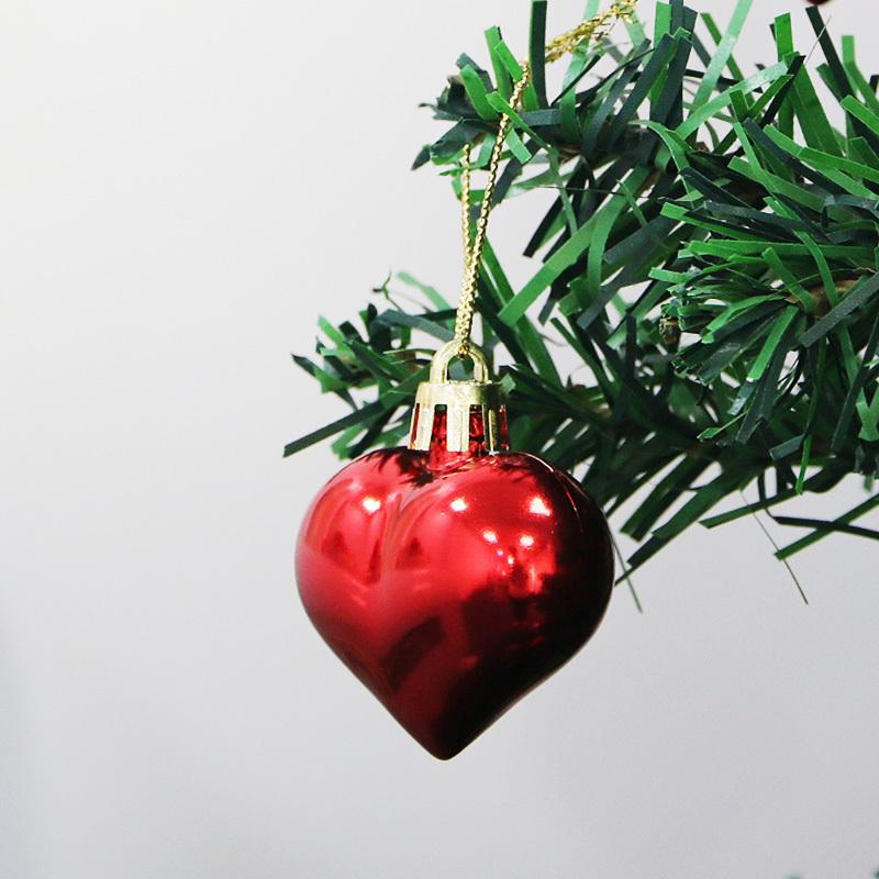 (12pcs/pack)5cm Christmas Tree Pendant Electroplated Heart Xmas Ball Pendant Plastic Matte Mix Decoration Accessories Party