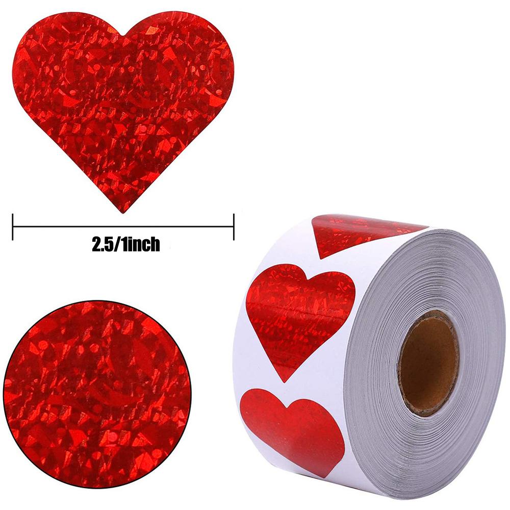 50-500pcs Red Heart Shape Labels Valentine's Day Paper Packaging Sticker Candy Dragee Bag Gift Box Packing Bag Wedding