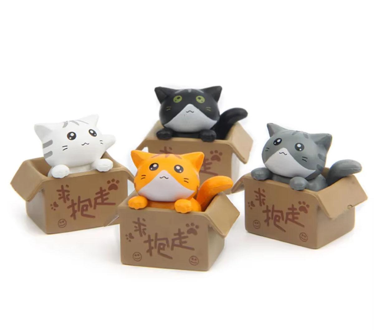 

4 шт. Мини-кошка, украшение, садовая статуэтка котенка, подарок для детей, детская комната, милая игрушка Kawaii, миниатюрные фигурки, украшение для дома