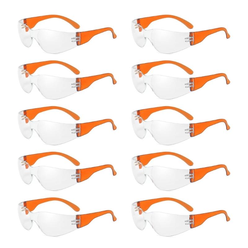 10Pcs Kid Clear Safety Glasses Protective Eyewear Impact Resistant Science Safety Goggles Spectacles Eyewear Enduring