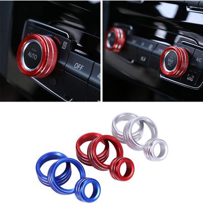 Car Volume Air Conditioning Knobs Audio Control Button Knob Ring Cover Trim For BMW 1 2 3 3GT 4 Series X1 X2 F20 F22 F30 F31
