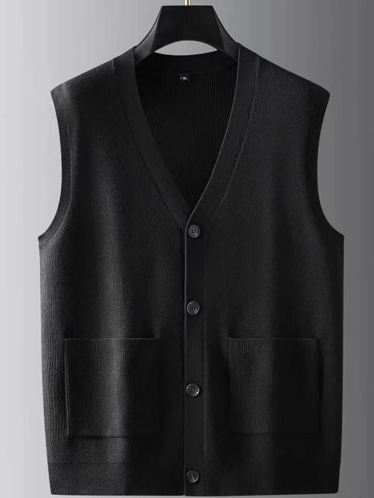Herren Herbst- und Winterstrickpullover Strickjacke Weste Locker Übergroßer Pullover