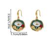 Fashion Drop Earrings For Women's Jewelry French Retro Green Oil Painting Vintage Flower Stud Earrings Luxury Court Style