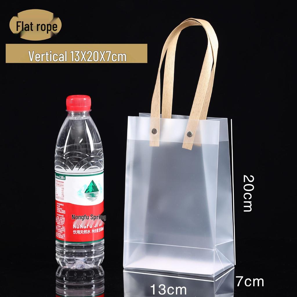 In Stock PVC Transparent Tote Bag, Frosted PP Plastic Gift/Souvenir Packaging, Wedding Candy Bag