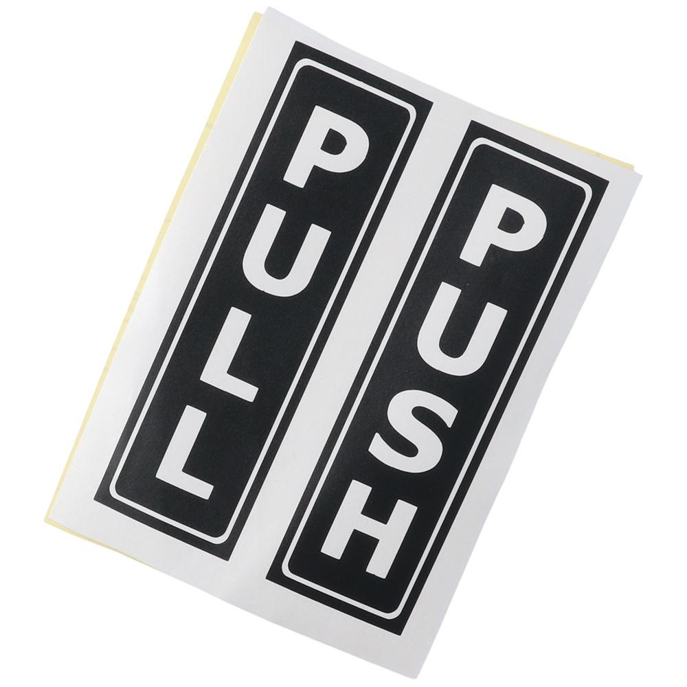 Self-Adhesive Door Sign Black Push Pull Stickers 2Set Stores