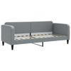Pull Out Daybed with Mattress Light Grey 80 X 200 Cm Fabric