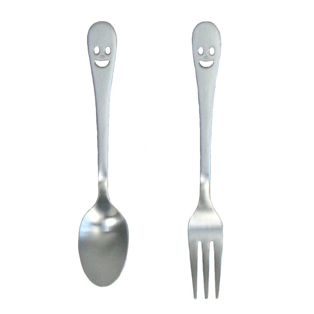 Nagao Nico Coffee Spoon and Small Fork Set Stainless Steel Made in Japan (2 pieces) - 18-8 -