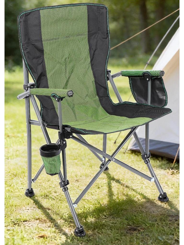 Folding Sea Dog Outdoor Chair with Hard Armrests - Portable Beach, Fishing, and Picnic Seat