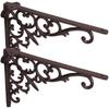 HOMSFOU Iron Wall Shelf Brackets, Set of 2, for Floating Shelves, L-shaped Shelf Brackets, 24.00 X 15.50 X 3.50 Cm, Sturdy Iron Shelf Brackets, Perfec