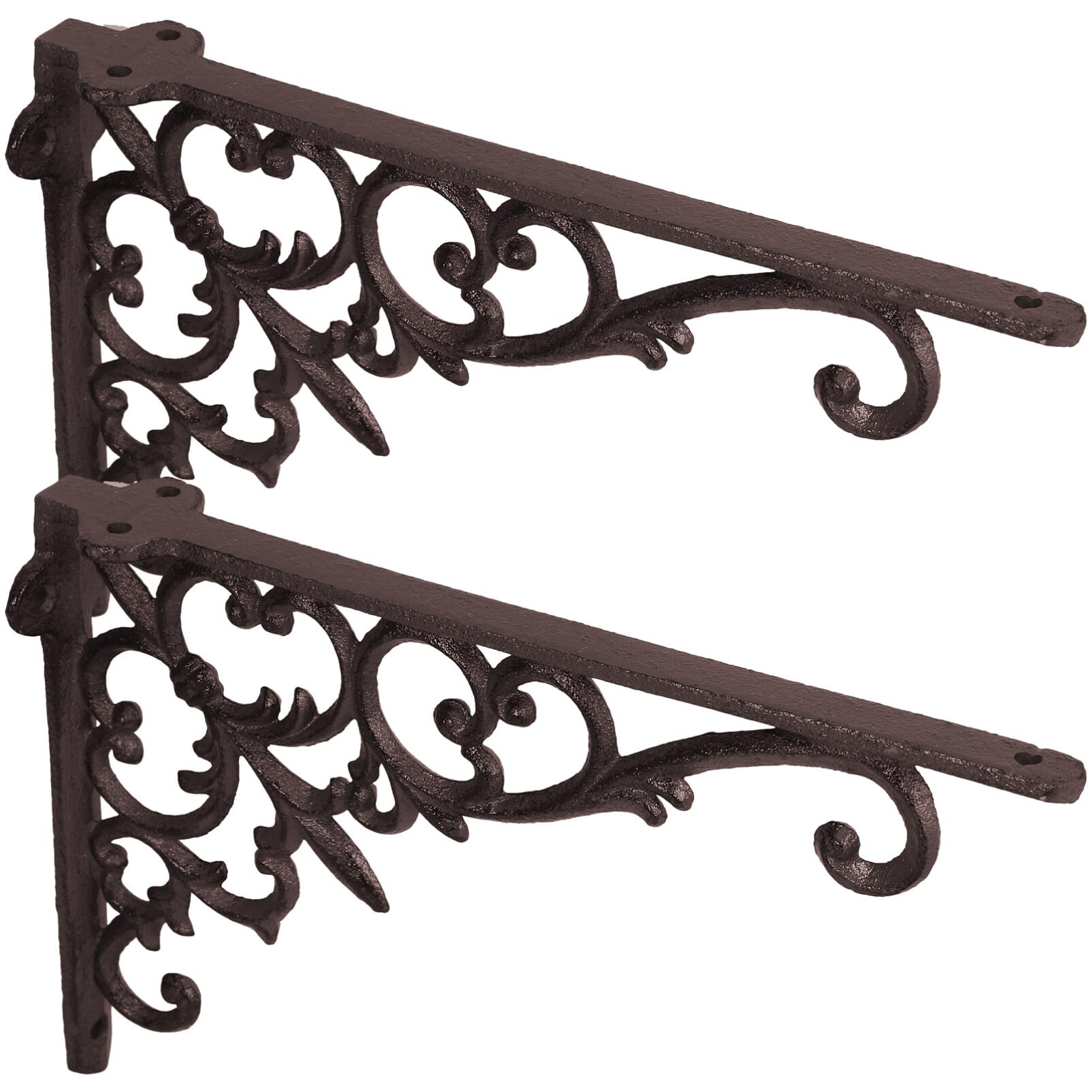 

HOMSFOU Iron Wall Shelf Brackets, Set of 2, for Floating Shelves, L-shaped Shelf Brackets, 24.00 x 15.50 x 3.50 cm, Sturdy Iron Shelf Brackets, Perfec