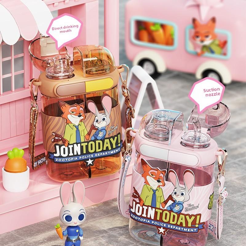 Zootopia Kids Straw Cup With Tritan Material For Summer Travel And Hot Temperature Use