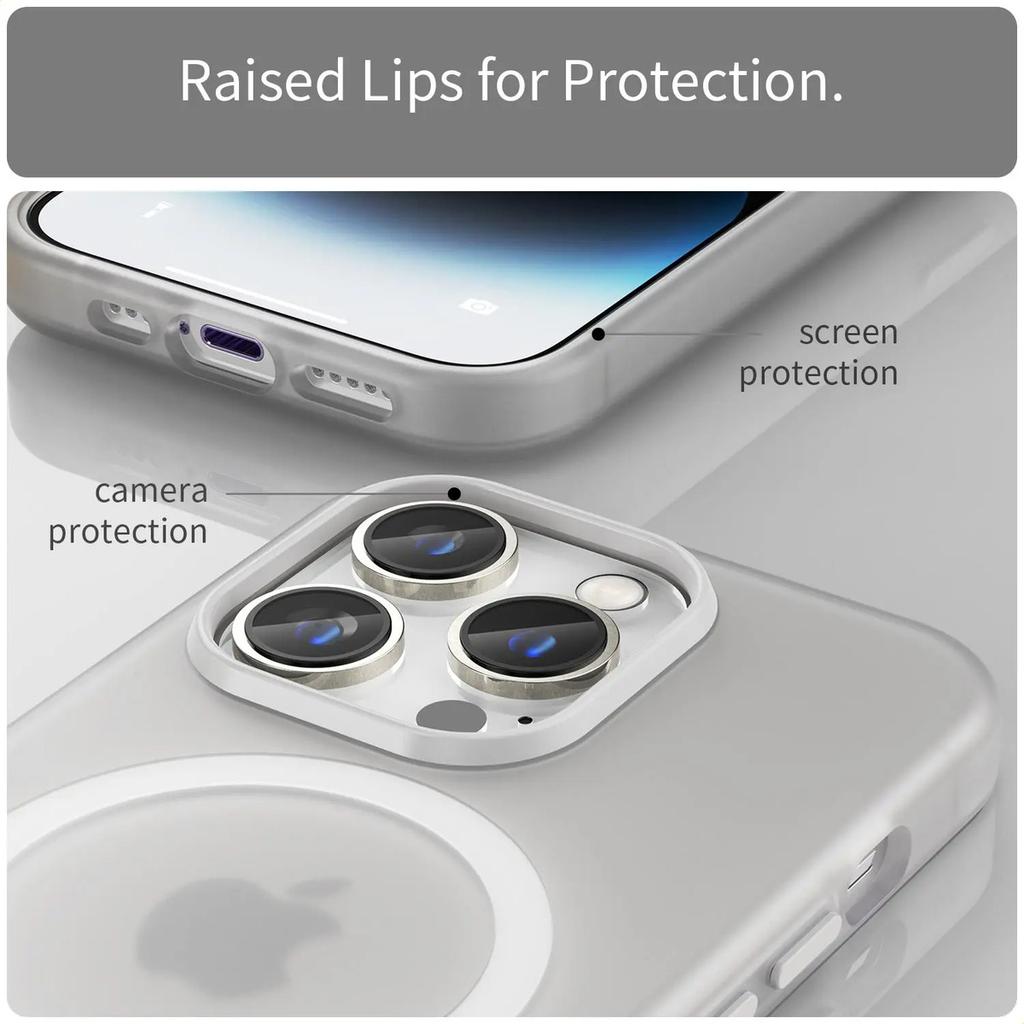 Magnetic Phone Case For iPhone 14 Pro Max Matte Magnetic Protective Cover