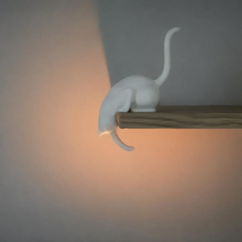 Gancio Scaffale Gatto Con Lanterna Statuetta Statua Ornamento Decorazione per Casa Camera da Letto Scrivania Luce Notturna