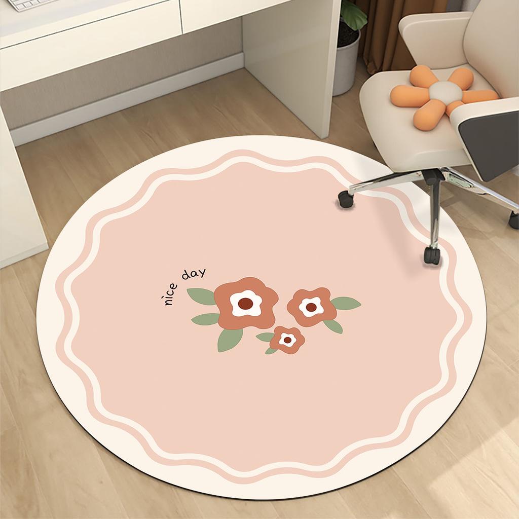 Circular Anti Slip Floor Mat Computer Chair Absorbent Floor Mat Swivel Chair Protective Mat Study and Home Chair Quick Drying Mat