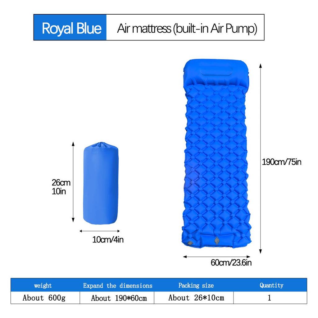 Ultralight Portable TPU Inflatable Camping Pad - Moisture-Proof, Single/Double, Foot-Press Design