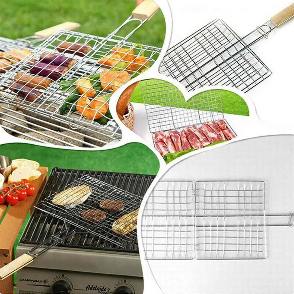 Non-stick Barbecue Grill Basket Wire Mesh Clip Basket Smoker Grill Cooking Tools For Outdoor Indoor Camping Party Traveling