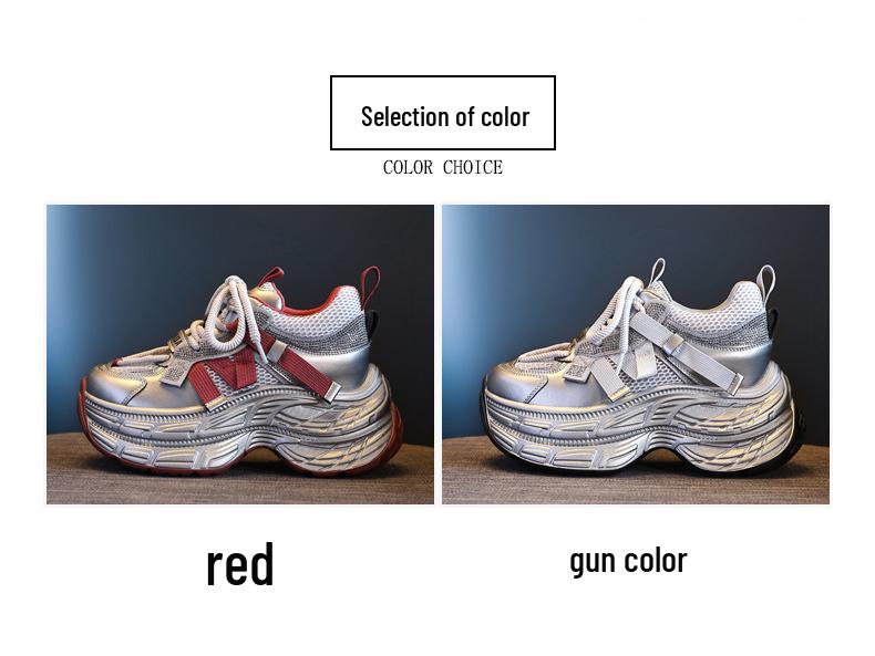 TW1586-2 Women's 8cm Hidden Heel Chunky Dad Shoes - Autumn 2025 Trend