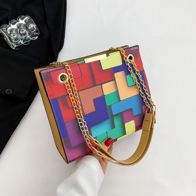 

Chic Minimalist Small Square Handbag For Women Unique Shoulder Bag With Chain Strap In Various Colors хакі