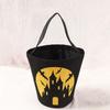WTEMPO Halloween Treat Bag DIY Halloween Basket Black & White Halloween Pail with Handle Halloween Party Favors Supplies Props