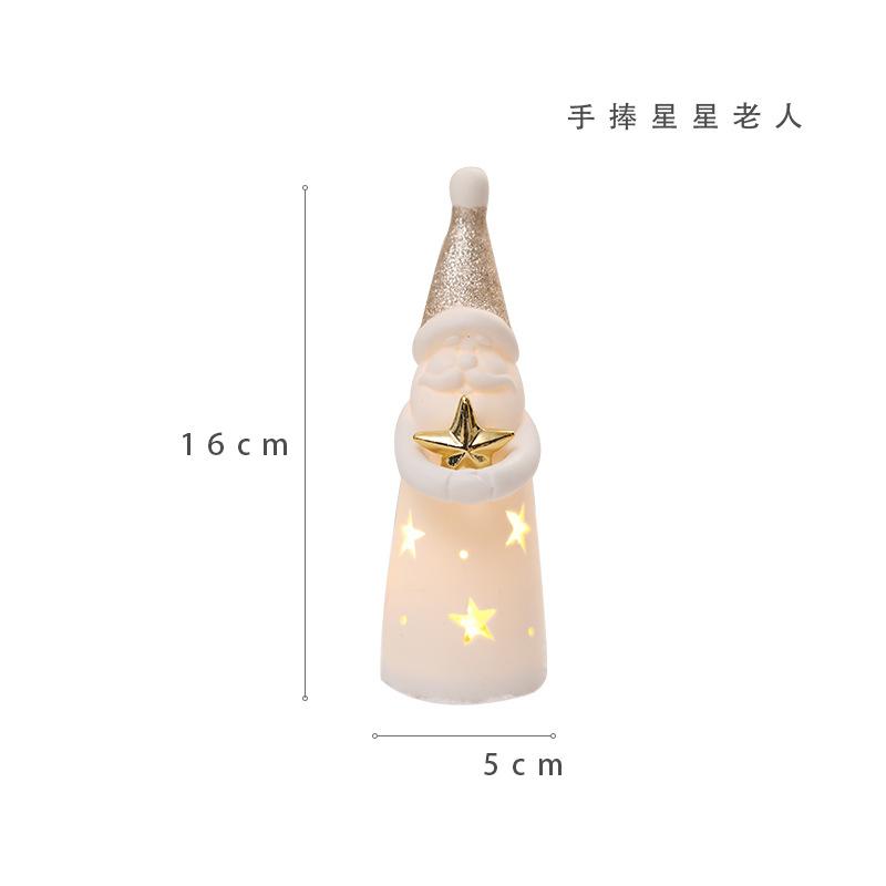 Christmas decoration Children's Christmas luminous lights Ornaments Home desktop ornaments Ceramic Christmas gifts