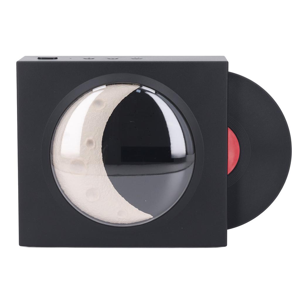 Retro BT Speaker Moon Alarm Clock Innovative Wireless Small Speaker for Home Office Moon Rock Black