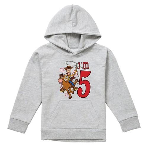 Toy Story Childrens/Kids IÂ´m 5 Woody Heather Birthday Pullover Hoodie